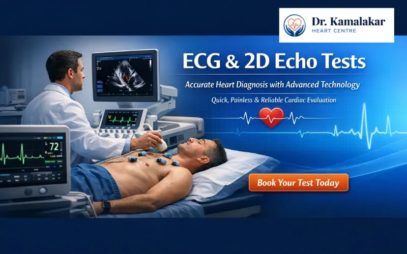 ECG, 2D Echo, and TMT testing equipment at Kamalakar Heart Centre, Guntur